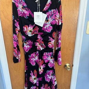 Floral Diane Von Furstenberg Long Sleeve Dress